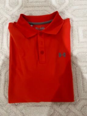 NWOT Under Armour orange performance/golf Polo